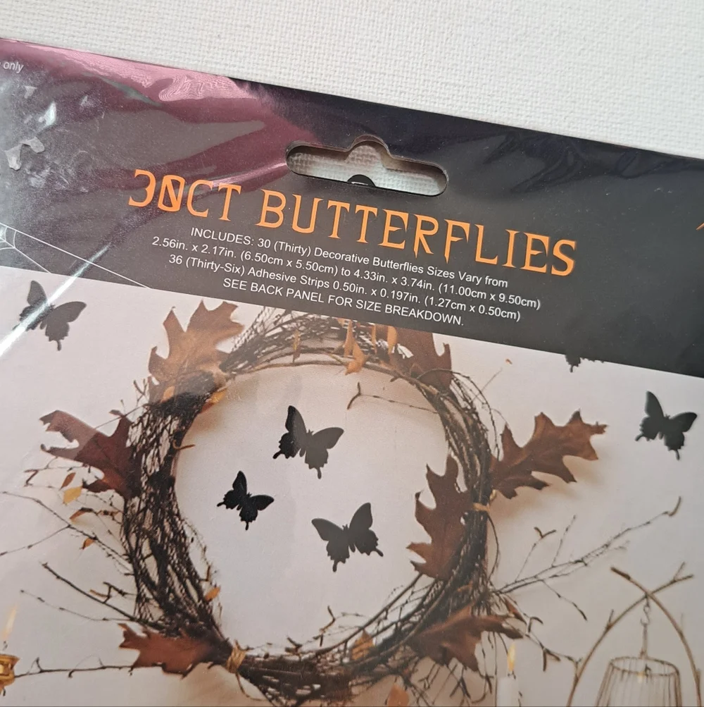 4/$15 🌻 NWT 3D Butterflies Halloween Decor 30-Count